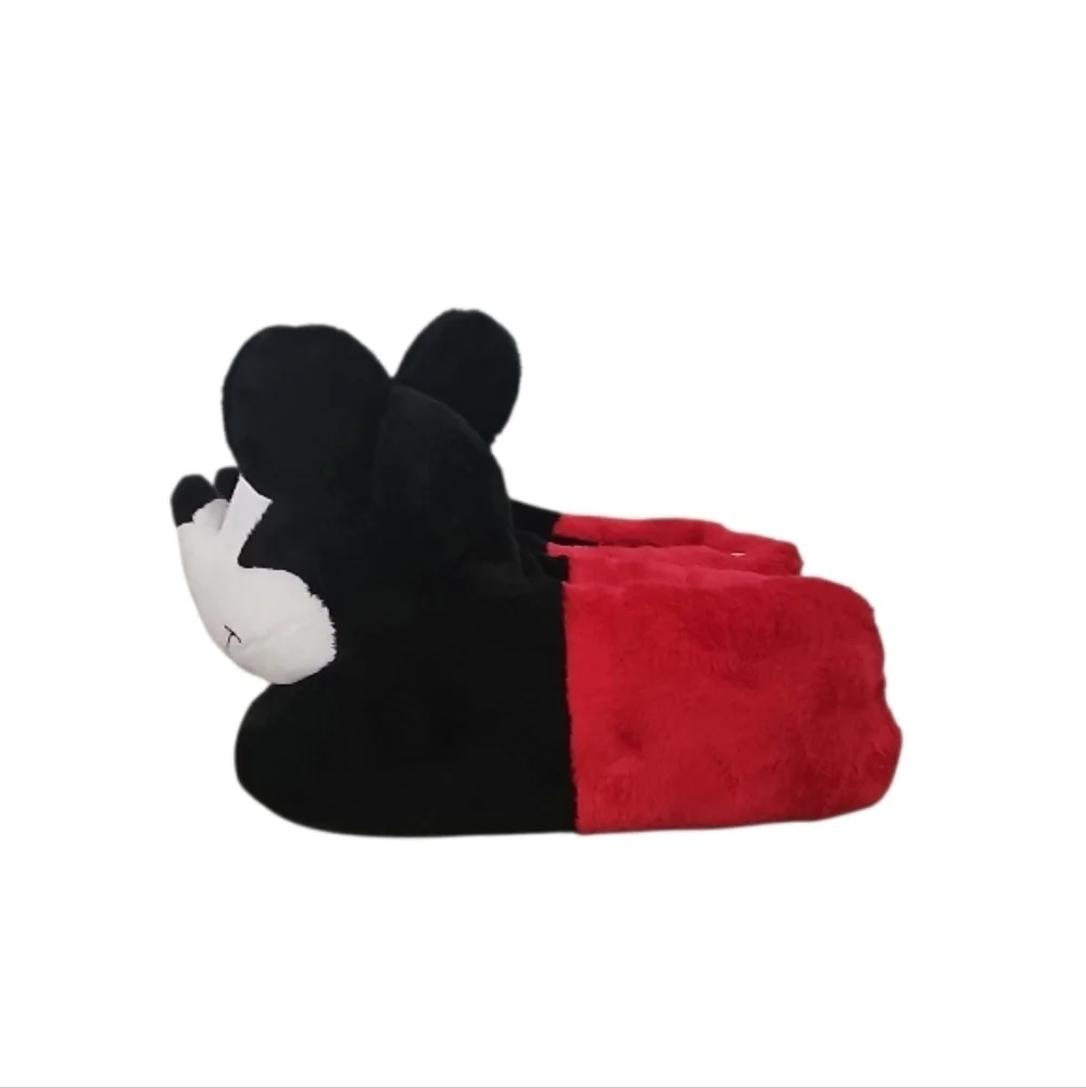 Disney Mickey Mouse Plush Slippers Youth Medium Cozy Character Slippers NWOT